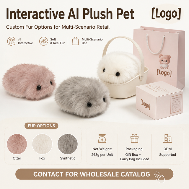 Plush AI Companion Robot with Voice Interaction and Emotional Evolution Smart Interactive Pet for Kids Desk Decor Office