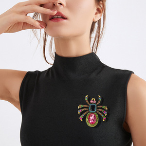 Xiliangfeizi Retro phóng đại thời trang Spider BROOCH cá tính pha Lê Kim Cương côn trùng Pin Halloween Quà Tặng - Product Image 5