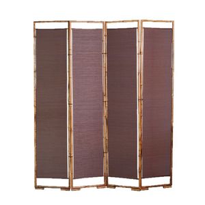 <b>Bamboo</b> Folding <b>Screen</b> Plum And Deer Motif 4 Panel Room Divider For Living Room Entryway Decorative Partition With Translucent - Product Image 5