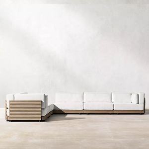 Muebles Modulares de Esquina de Teca Modernos para Exteriores, Juego de Sofás Seccionales de Lujo para Patio y Jardín - Product Image 5