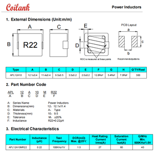 Inducteur SMD à fil plat FIXÉ IND 6.8UH 13A 11MOHM pour convertisseurs DC-DC à courant élevé - Product Image 1