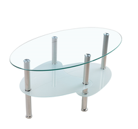 Table basse ovale moderne à trois niveaux en forme de poisson, personnalisable, en verre trempé transparent noir, vente en gros pour salon et salle à manger