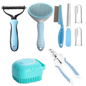10pcs thân thiện với môi nhựa Pet grooming kit tự làm sạch bàn chải Flea Lược tắm bàn chải chó mèo động vật nhỏ phòng tắm - Product Image 5
