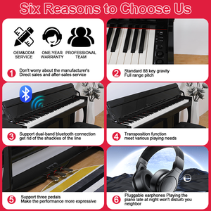Piano numérique MIDI professionnel à 88 touches lestées, sur mesure en usine, avec étui et 3 pédales, idéal pour les débutants - Product Image 4