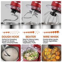 Robot pâtissier professionnel multifonction à tête inclinable, bol en acier inoxydable 7L, crochet pétrisseur électrique pour la pâtisserie domestique, mouvement planétaire