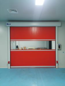 Vente directe d'usine HAOLAN HLC-100 Porte industrielle à grande vitesse en PVC avec ouverture latérale électrique, résistance au feu jusqu'à 2 heures - Product Image 5