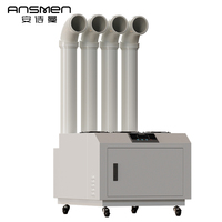 Humidificateur à ultrasons industriel grande capacité 27L/h en acier inoxydable, 4 sorties de brume, faible bruit 35 dB pour ferme de culture de champignons