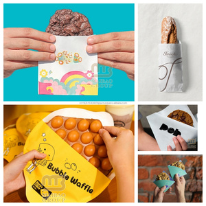 Quick Shipping Flat Glassine Waxed Treat Semi Transparent French Fries <b>Cookies</b> Dessert Party Favor Greaseproof Paper Lunch Bag - Product Image 2