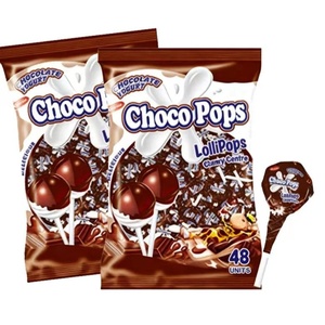 <span class=keywords><strong>Choco</strong></span> <span class=keywords><strong>Pops</strong></span> Sucettes en sachet, saveur yaourt au chocolat avec centre au caramel, friandises sucrées pour grignoter et partager - Product Image 3
