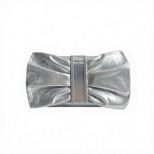 Sac de soirée classique pour femme avec pierres précieuses Nouveaux produits Pochette à rabat carrée avec doublure en satin et décoration chaîne en strass - Product Image 3
