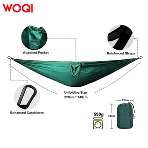 Hamaca portátil de nylon Woqi de 140x270 cm para uso en exteriores, interiores, camping, senderismo, playa, unisex, ligera. - Product Image 3