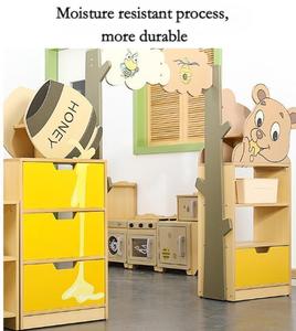 Api per bambini combinazione di gomma legno armadietto per la scuola in età prescolare zona zaino Rack Vending tavolo giocattolo <span class=keywords><strong>angolo</strong></span> di stoccaggio - Product Image 5