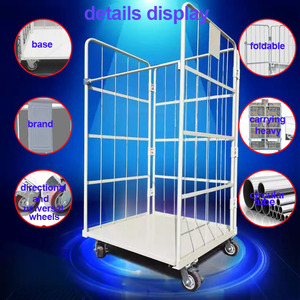 Chariot à <span class=keywords><strong>cage</strong></span> en métal à usage moyen 710x800xH1800 avec roues pour blanchisserie hôpital et entrepôt - Product Image 6
