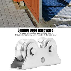 Aço inoxidável V Shaped Double Bearing Caster Sliding Gate Wheel Com Bracket preço barato - Product Image 5