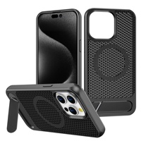 Coque de téléphone magnétique antichoc avec support plat et dissipation thermique premium pour iPhone 12 13 14 15 16 17 18 Pro Max