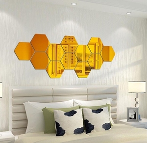<span class=keywords><strong>Adesivi</strong></span> a Specchio Promozionali, Vari Stili, Pannelli <span class=keywords><strong>Decorativi</strong></span> di Lusso per Pareti e Pavimenti, Decorazione d'Interni, Specchio Adesivo Esagonale - Product Image 3