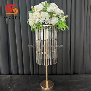 Soporte floral liso para centros de mesa de boda, base de metal dorada para decoración de bodas - Product Image 2