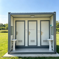 Unité de toilettes mobiles préfabriquées de 10 pieds, unité de toilettes portables, WC complet, douche, évier pour une utilisation temporaire en extérieur