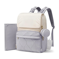 Mochila Elegante para Mujer, Bolsa de Pañales para Viaje, Bolsa de Bebé Portátil con Cambiador y Soporte para Chupetes