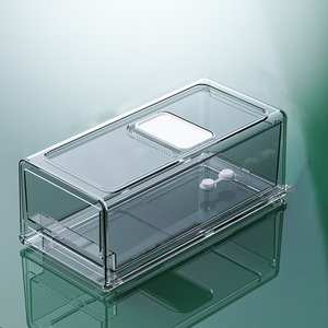 Clear Stackable Bins Plastic Food Fridge Storage Ref Transparent Drawer Fridge Organizer