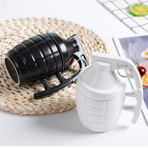Vente en gros de tasses à café créatives personnalisées en forme de <span class=keywords><strong>grenade</strong></span>, tasse en céramique en forme de <span class=keywords><strong>grenade</strong></span> avec couvercle, logo personnalisé - Product Image 3