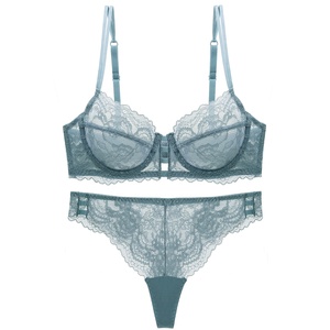 Nueva ropa interior para mujer Sujetador push-up Sujetador de encaje transpirable ultrafino sexy con conjunto de sujetador de Tanga - Product Image 2