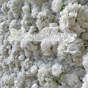 Fondo de pared de flores rosas de seda Artificial de 8 pies x 8 pies de alta calidad, rollo de tela blanca para boda, evento de graduación de Navidad - Product Image 4