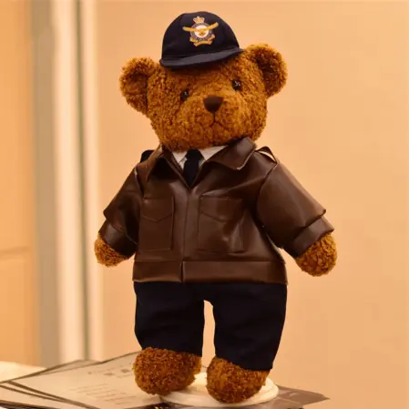 Hochwertiges 36cm militärisches Teddybär-Plüsch tier/ausgestopftes Polizeibär-Spiel kamerad kinderspiel zeug/kunden spezifisches Plüsch-Militär-Teddybär spielzeug