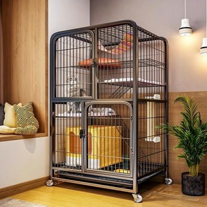Cage à chat en métal <span class=keywords><strong>pour</strong></span> usage domestique, extra-large, espace libre, avec toilettes intégrées, villa/château <span class=keywords><strong>pour</strong></span> chat, structure d'escalade, <span class=keywords><strong>maison</strong></span> <span class=keywords><strong>pour</strong></span> chat, toutes saisons - Product Image 4