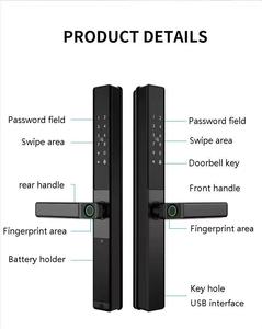 Serrure de porte numérique à empreinte digitale double face en aluminium étanche Euro 4585 2885 Ttlock Tuya Wifi <span class=keywords><strong>Card</strong></span> Code Electronic Grill Lock - Product Image 4