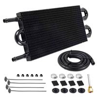 Accessoires de modification automobile noirs à 2 rangées : Condenseur de type tuyau pour climatisation, Refroidisseur/radiateur d'huile de type tube