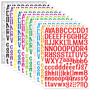 Autocollants en vinyle lettres et chiffres 12 couleurs, auto-adhésifs, feuille d'autocollants DIY pour boîtes aux lettres, vitres, portes, voitures, lettres autocollantes - Product Image 1