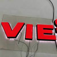 Enseigne en lettres acryliques 3D personnalisées, étanches, avec éclairage LED, indice de protection IP65/IP66/IP67, commande par application, montage mural pour utilisation en intérieur/extérieur