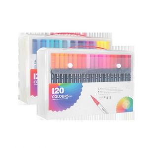 Juego de 120 Rotuladores de Doble Punta de Alta Calidad, Coloridos, con Puntas Finas y Suaves, para Dibujo de Acuarela, para Niños, para la Escuela - Product Image 1