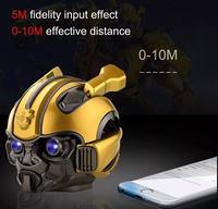 Speaker Desain Mecha Mini Portabel Nirkabel untuk Sistem Audio 5.1 Suara Surround 360 Lampu LED Satu Warna untuk Rumah