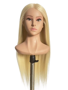 Cabeza de peinado modelo de cabello humano real 100% de alta calidad, peluquería profesional, escuela de belleza, cabeza de práctica de barbero - Product Image 5