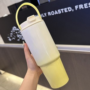 Wholesale Gradient 30oz Travel Tumbler Stainless Steel Vacuum <b>Insulated</b> Car <b>Mug</b> with Handle Custom Promotional Gift - Product Image 2