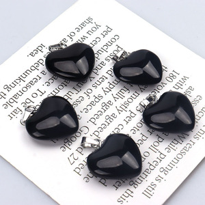 20mm ciondolo amore agata pietra naturale fai da te che fa il cristallo, ciondolo in pietra di quarzo strass - Product Image 2