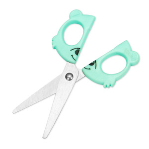 Children's Cartoon Craft Scissors Stainless Steel Round Tip Green Pink For Paper Cutting Home Use - Product Image 2