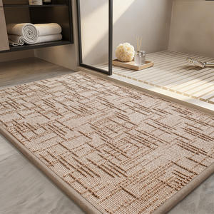 Alfombra de Baño Minimalista con Diseño Geométrico de Bucle, Rectangular, Absorbente, Antideslizante, de Secado Rápido, de Fibra de Poliéster - Product Image 2