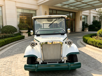 Voiture électrique vintage élégante et atmosphérique zéro émission haut de gamme 4-11 places, avec cadre en acier et éclairage LED, idéale pour les événements haut de gamme