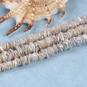 Bulk 15-16mm Natural Color Petal Shape Keshi Freshwater Loose Pearls Centre Hole String Strand