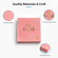 Blocs-notes adhésifs personnalisés imprimés 3x3 pouces, tailles assorties, mémos adhésifs multicolores, feuilles vives et brillantes, pack