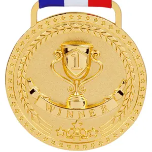 Tùy chỉnh thiết kế thể thao thể thao Trophy Runner Bóng Đá người chiến thắng huy chương kim loại