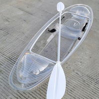 Kayaks portables pour lacs et rivières, canoës touristiques à fond transparent en verre acrylique PC, bateaux en plastique transparent cristallin, bateaux en polycarbonate