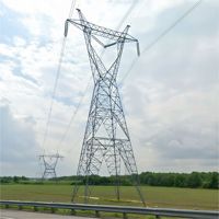 Tour de transmission autoportante à quatre poteaux en acier cornière, galvanisée à chaud, pylon électrique en treillis haute tension