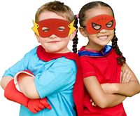 Costume de super-héros XJ Treasure Echo pour tout-petits de 3 à 5 ans, unisexe, pour Mardi Gras / fête foraine, 6 pièces en stock