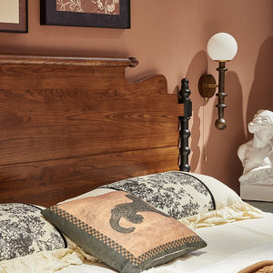 Ensemble de lit Queen en bois massif, design du milieu du siècle, lit plateforme doux, lit durable, meubles de chambre à coucher de luxe - Product Image 4
