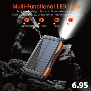 Banco de Energía Portátil Impermeable <span class=keywords><strong>para</strong></span> Exteriores con Carga Inalámbrica y Soporte <span class=keywords><strong>para</strong></span> Cargador Solar de 20000mAh <span class=keywords><strong>para</strong></span> Teléfonos Celulares, Gran Oferta 2025 - Product Image 4