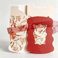 Caja de Regalo Roja de Lujo para Dulces de Boda, Caja de Recuerdo de Cartón Blanco de 300 g/m², Fabricante Mayorista